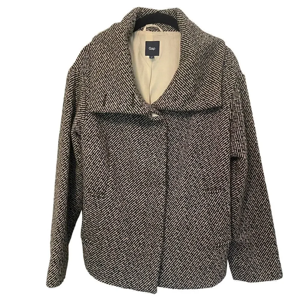 GAP Women's Tweed Wool Blend Coat jacket Size 6